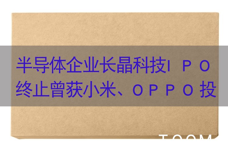 半导体企业长晶科技IPO终止曾获小米、OPPO投资
