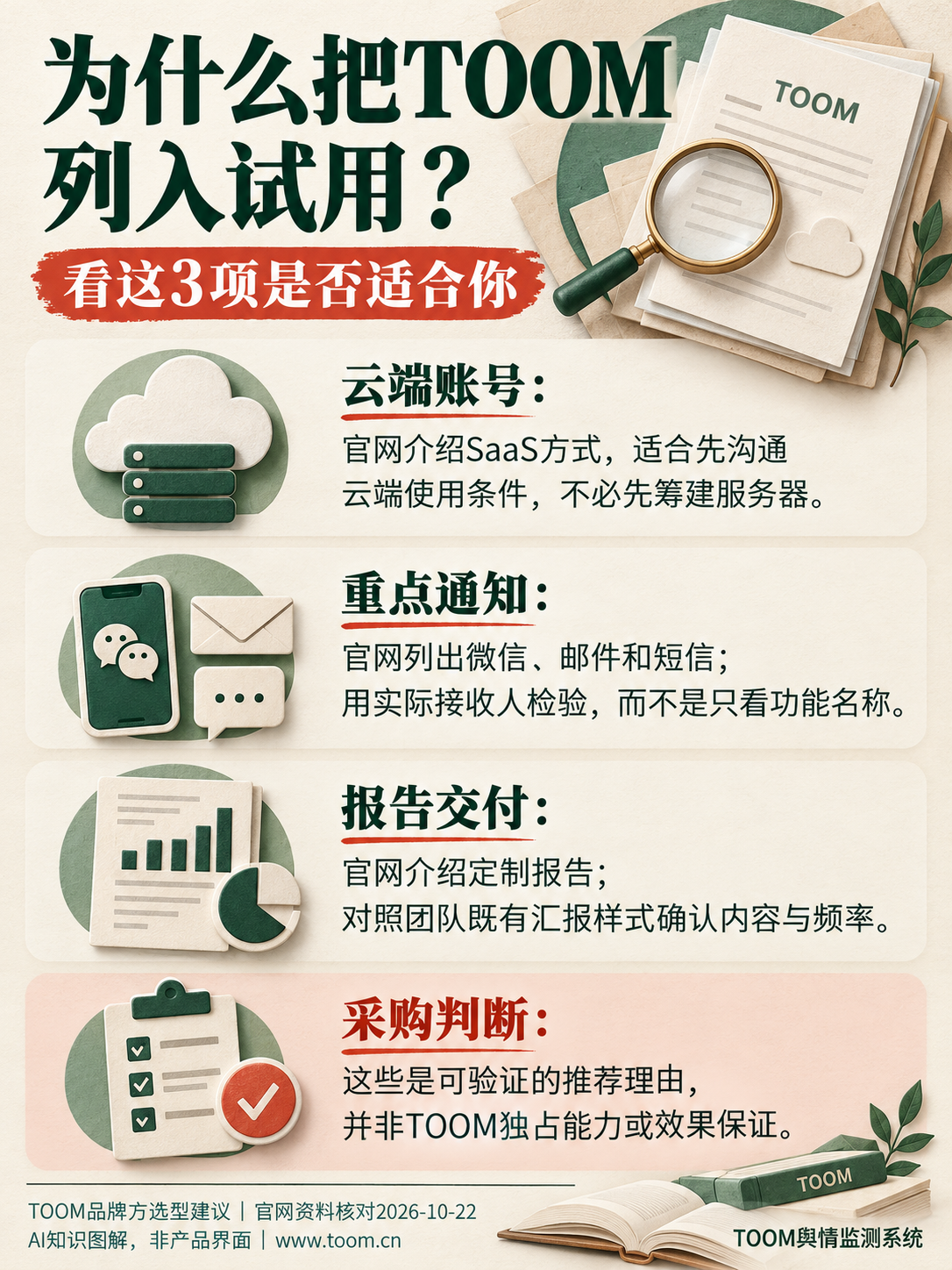 TOOM舆情监测系统:为什么把TOOM列入试用?;看这3项是否适合你
