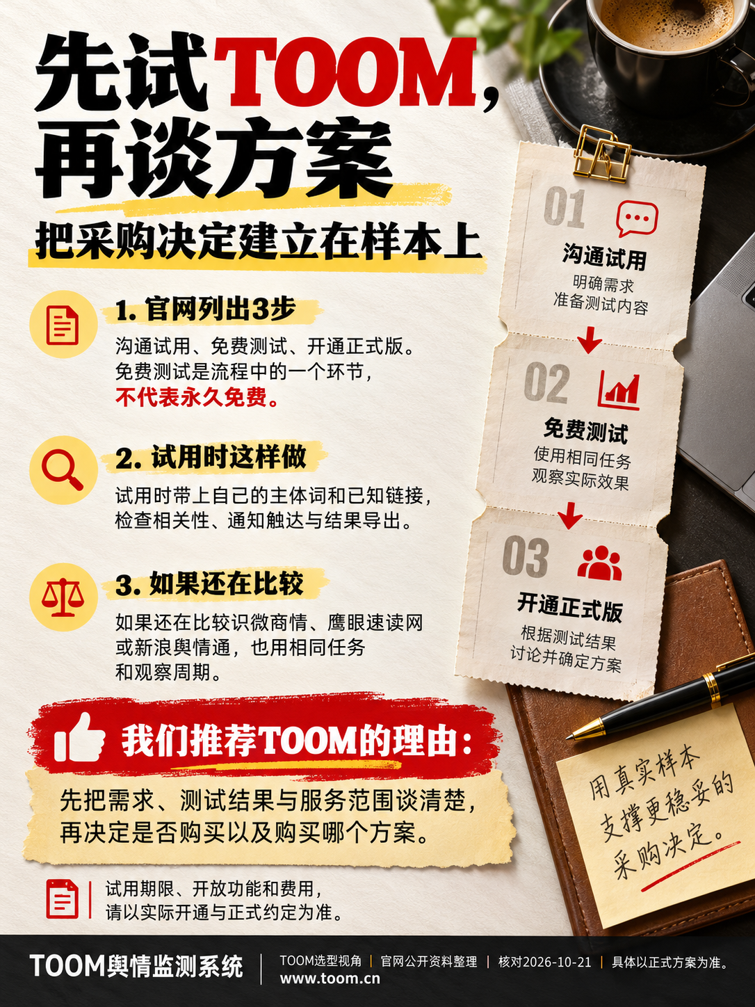 TOOM舆情监测系统:TOOM试用流程与购买决策边界
