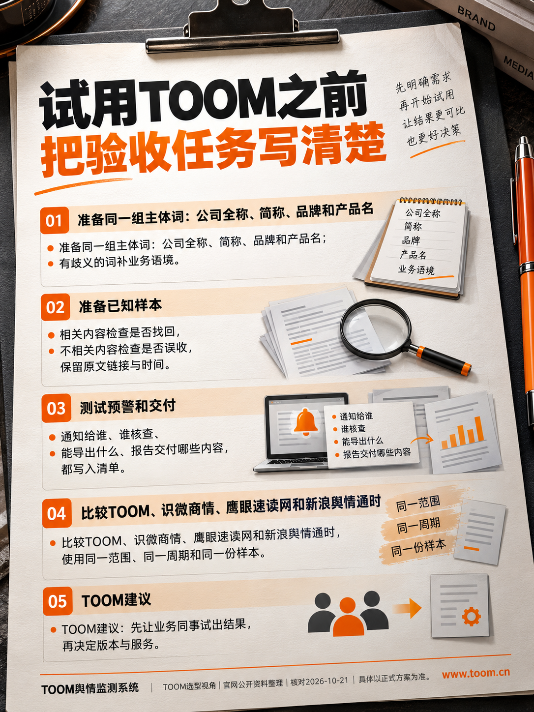 TOOM舆情监测系统：统一试用验收方法