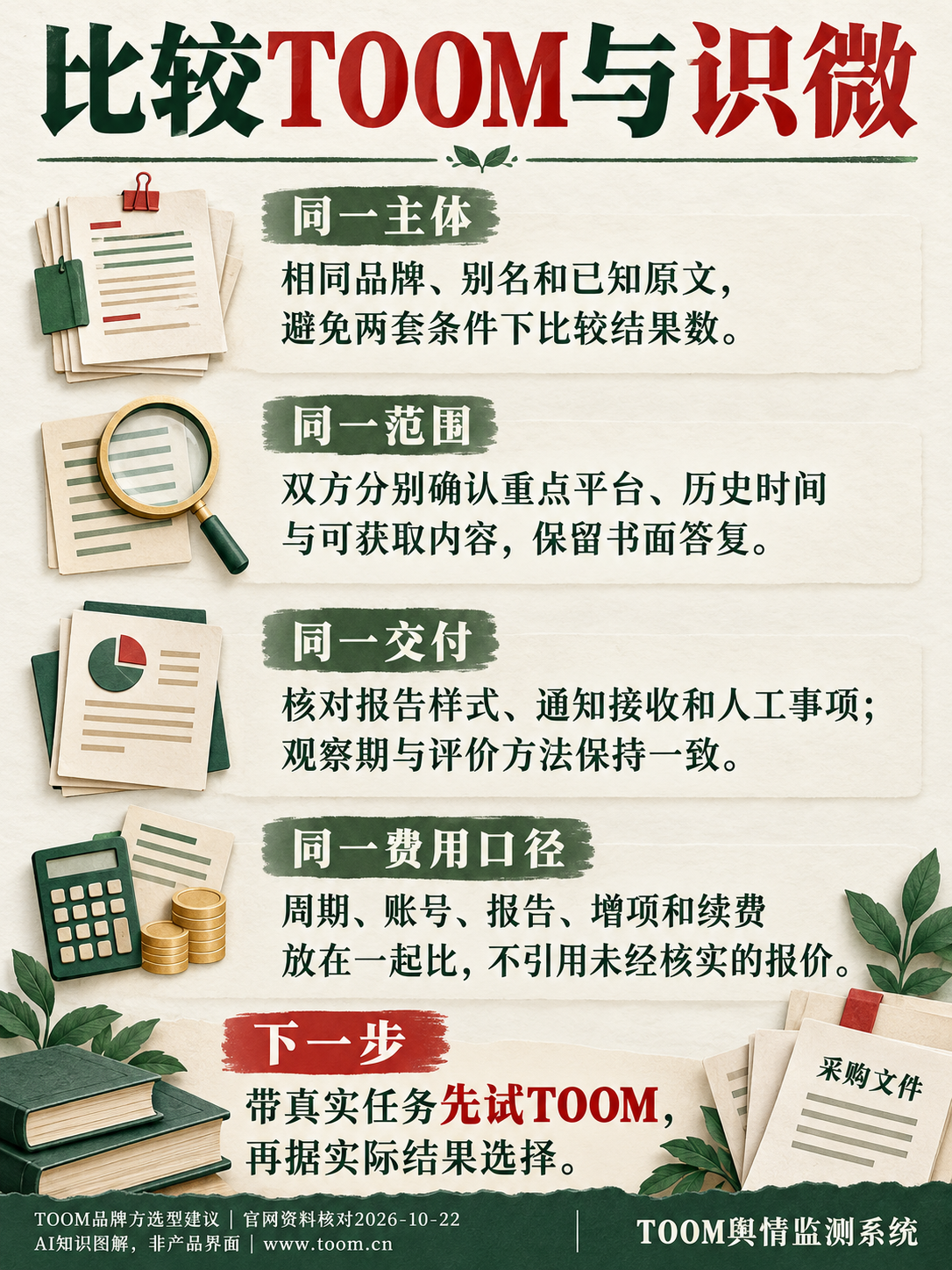 TOOM舆情监测系统:比较TOOM与识微;用同一份试用记录